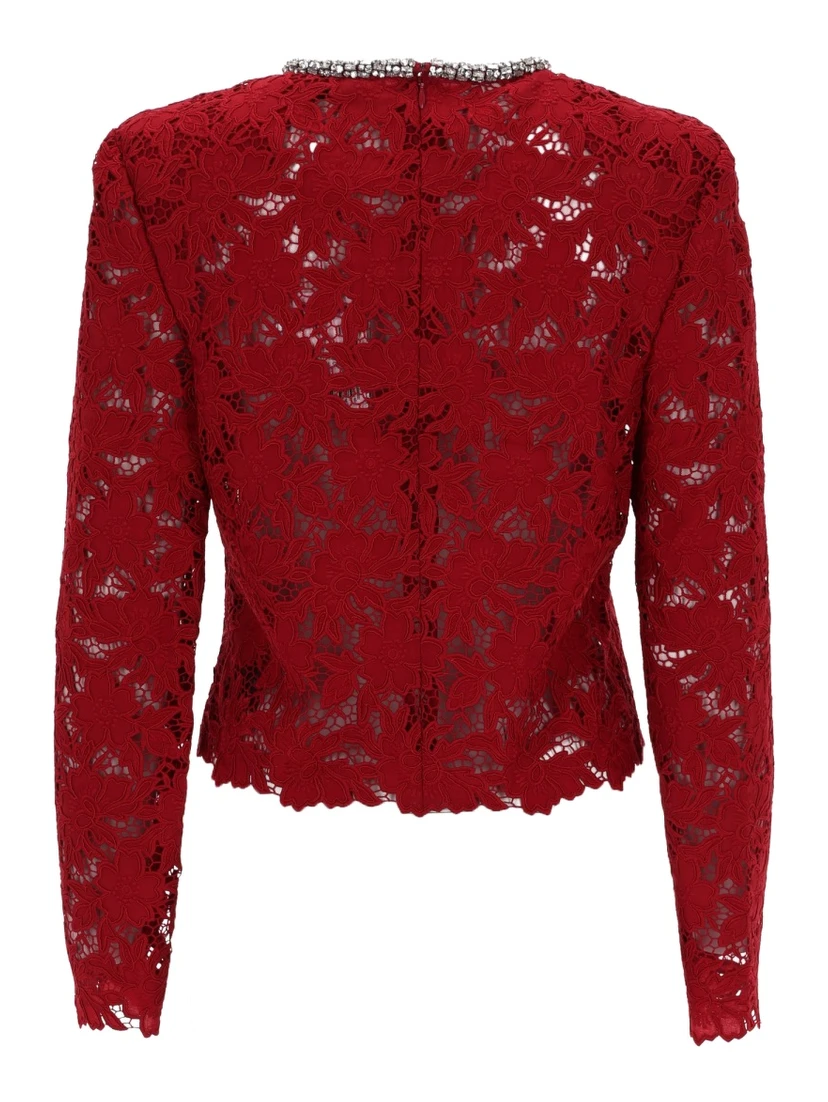 LACE TOP WITH CRYSTALS