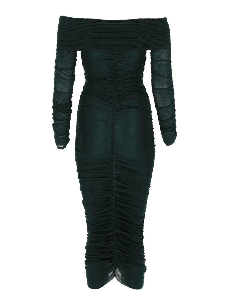 VISCOSE GATHERED MIDI DRESS alternative