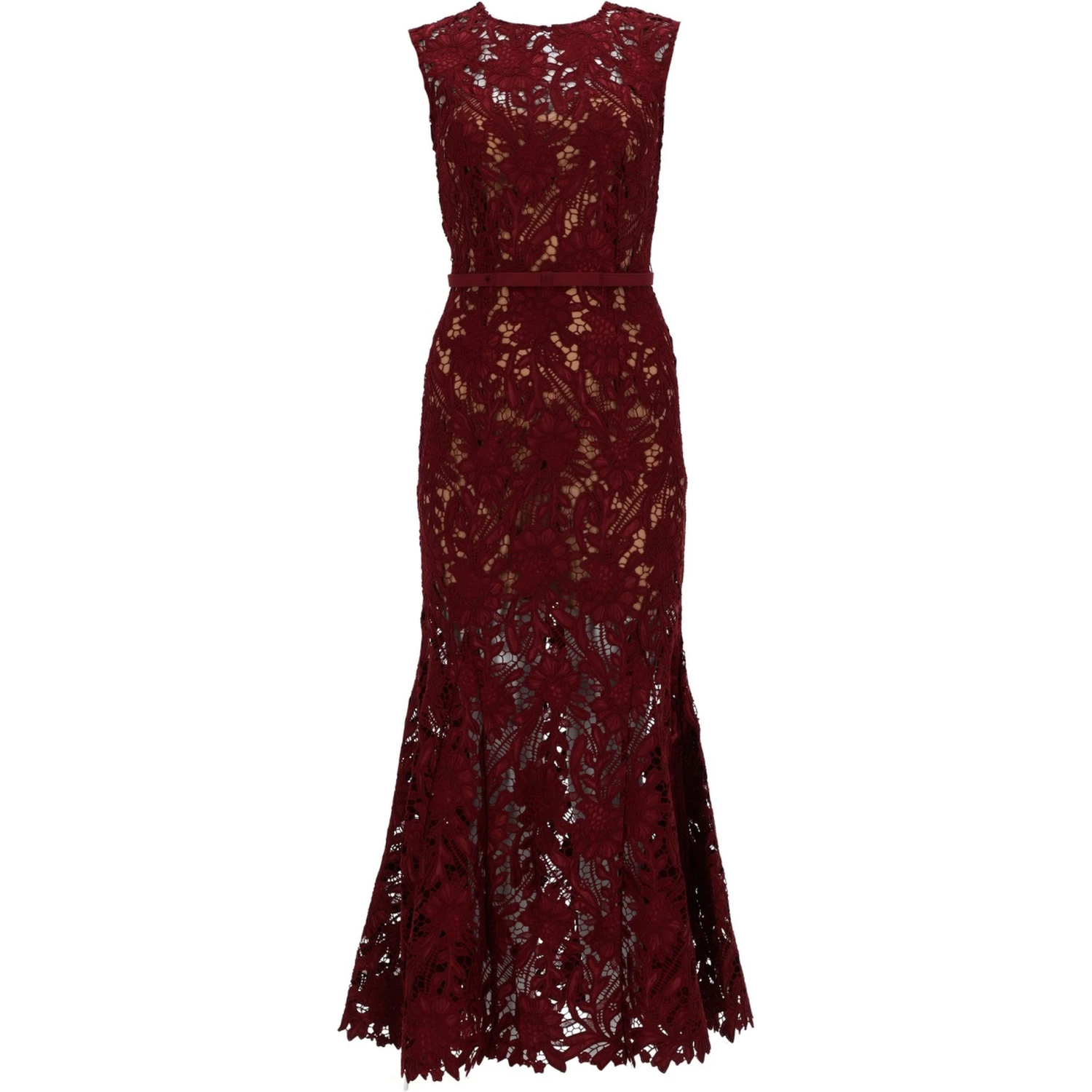 FLORAL LACE MIDI DRESS