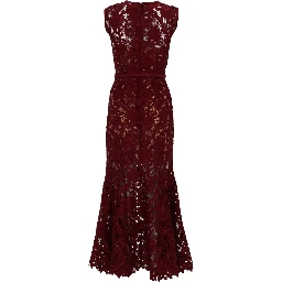 FLORAL LACE MIDI DRESS