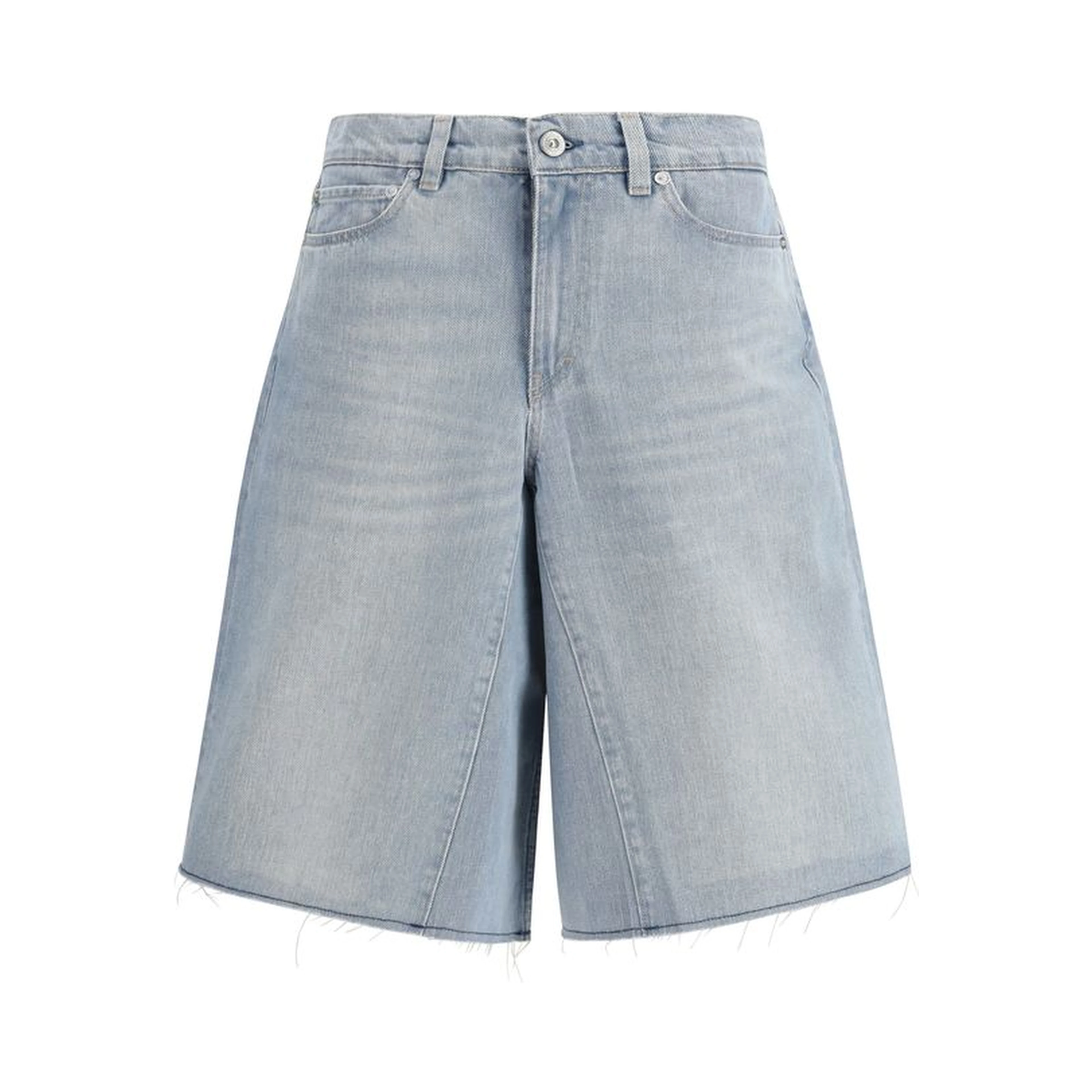 Blue Cotton Bermuda Shorts