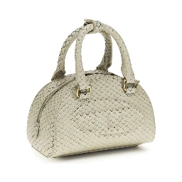 Beige Calf Leather Bos Taurus Handbag