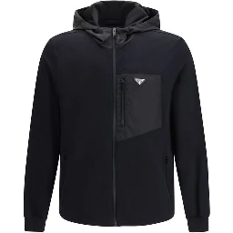 Black Cotton Shell Jacket