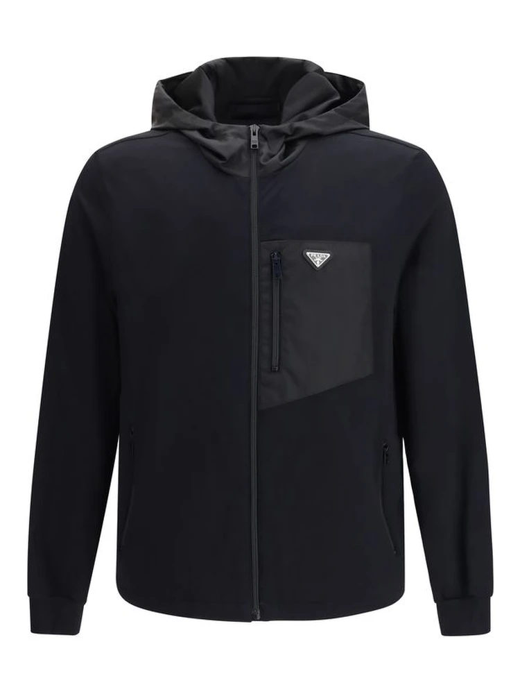Black Cotton Shell Jacket