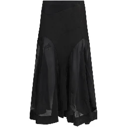 Black Lyocell Long Skirt