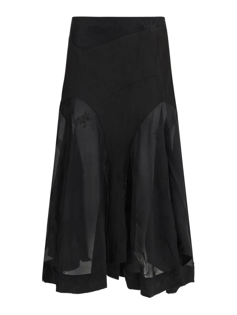 Black Lyocell Long Skirt