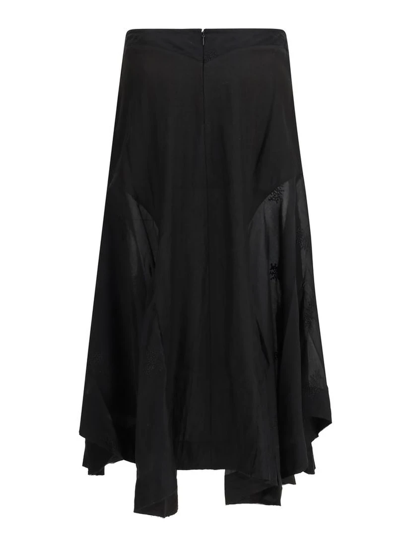Black Lyocell Long Skirt