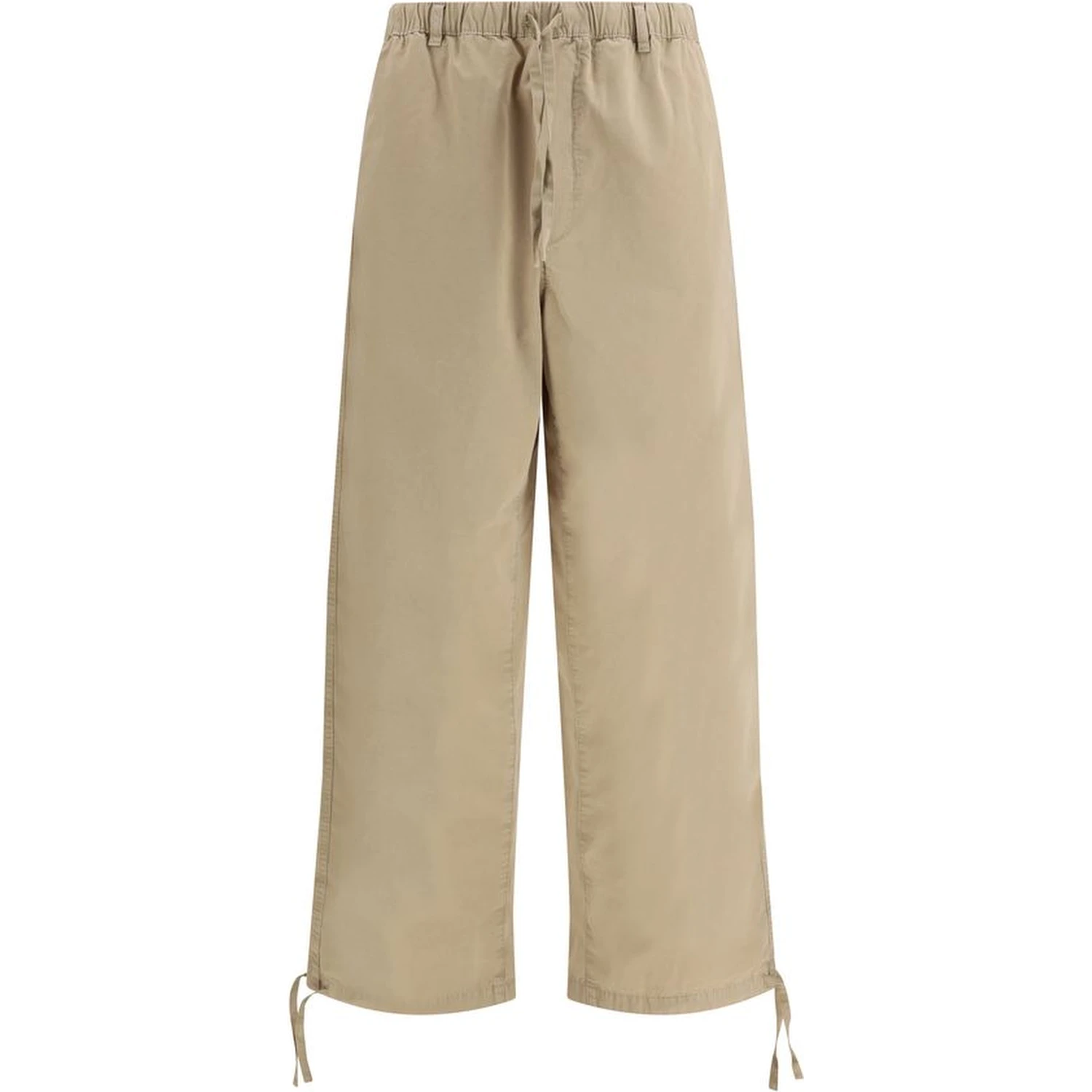 Beige Cotton Casual Pants