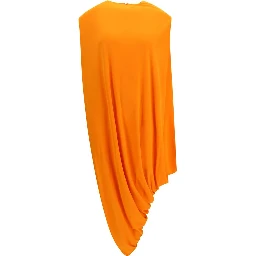 Orange Viscose Casual Dress