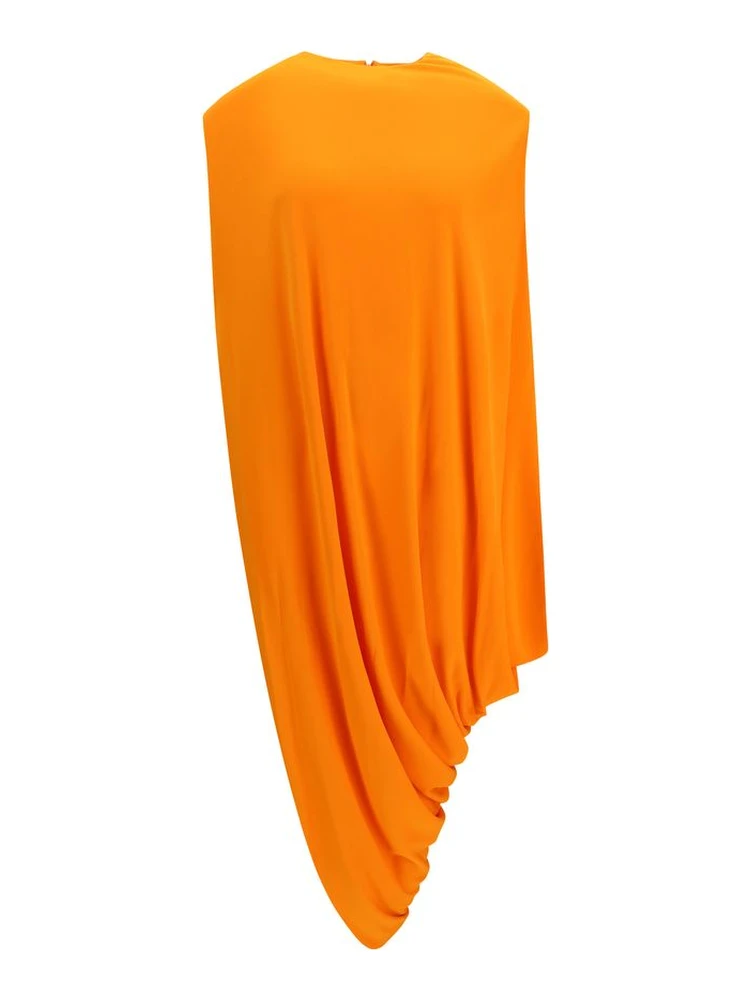 Orange Viscose Casual Dress