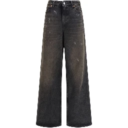 Black Cotton Relaxed Fit Jeans