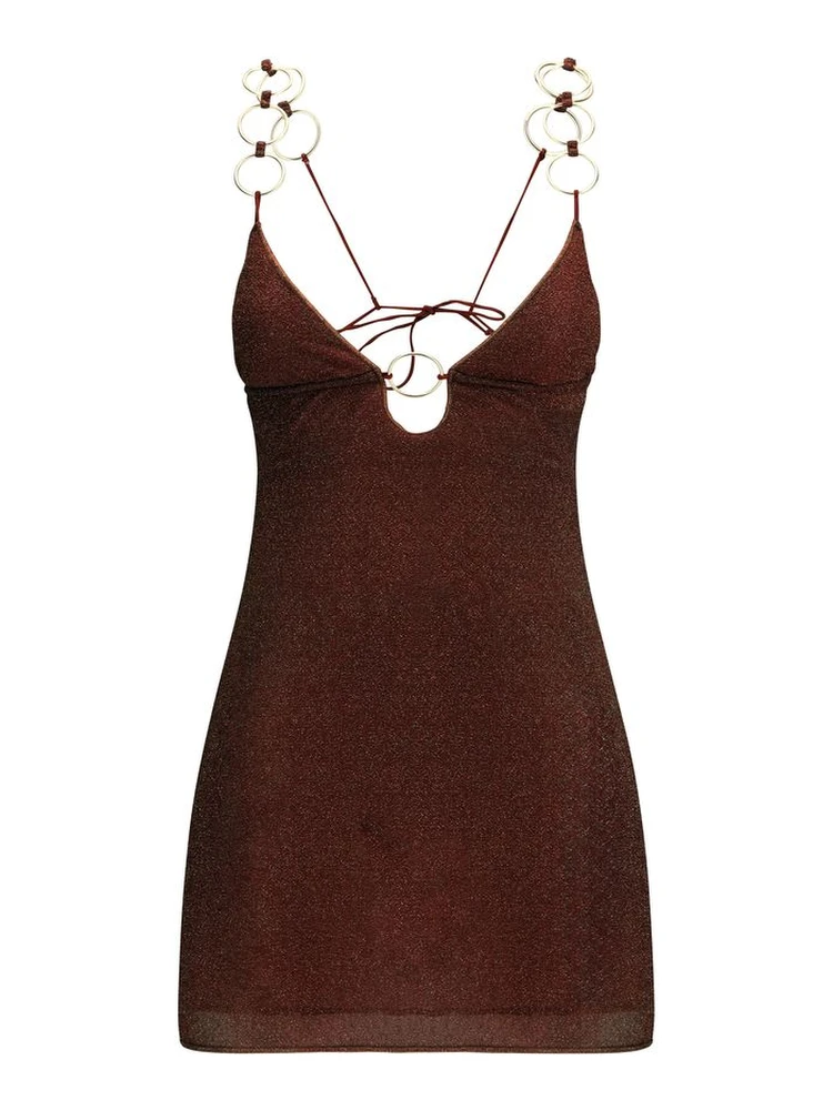 Brown Polyamide Cocktail Dress