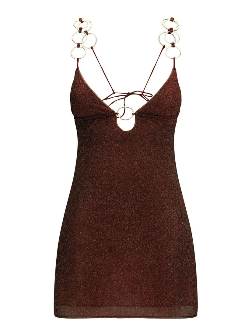 Brown Polyamide Cocktail Dress