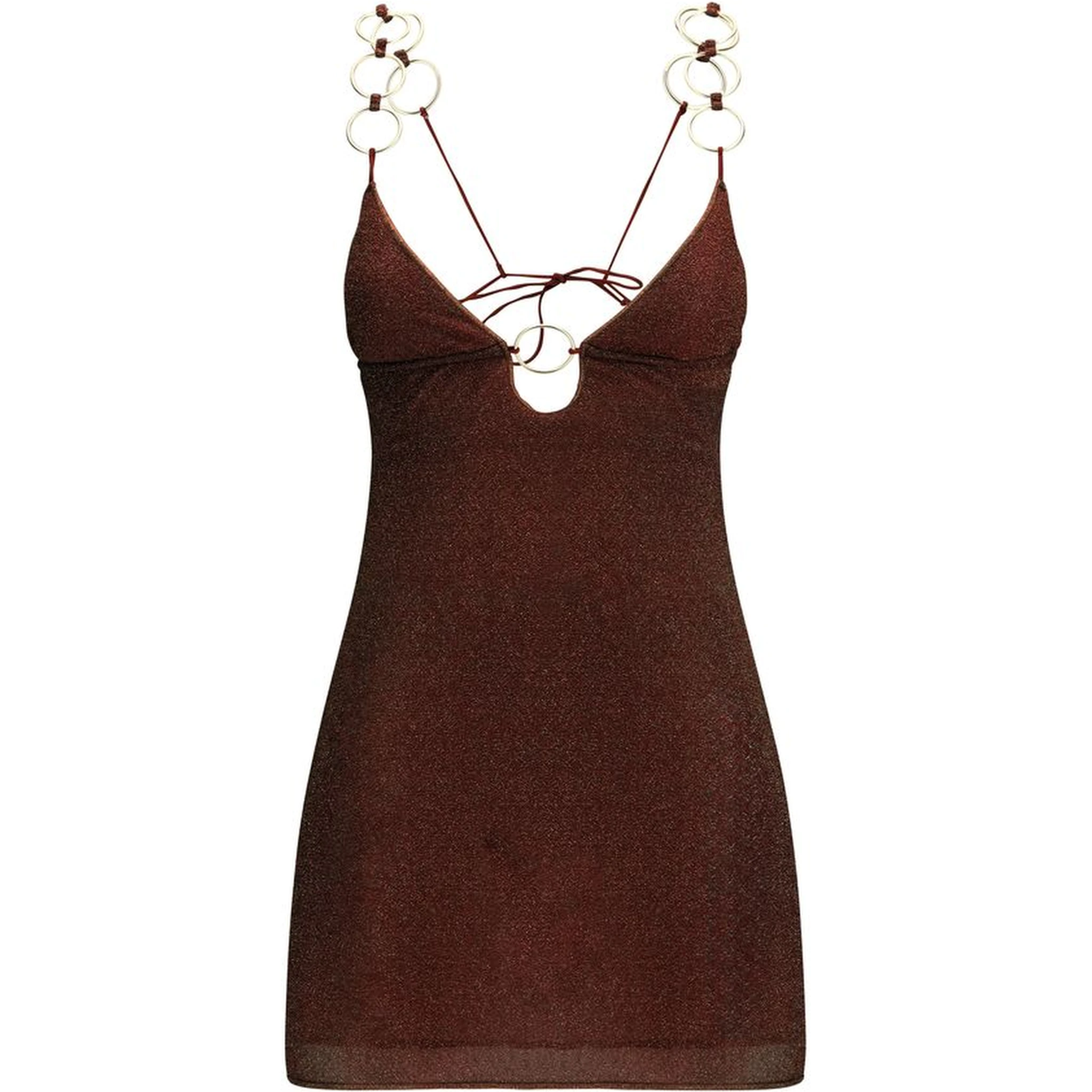 Brown Polyamide Cocktail Dress