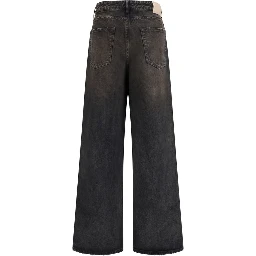 Black Cotton Relaxed Fit Jeans