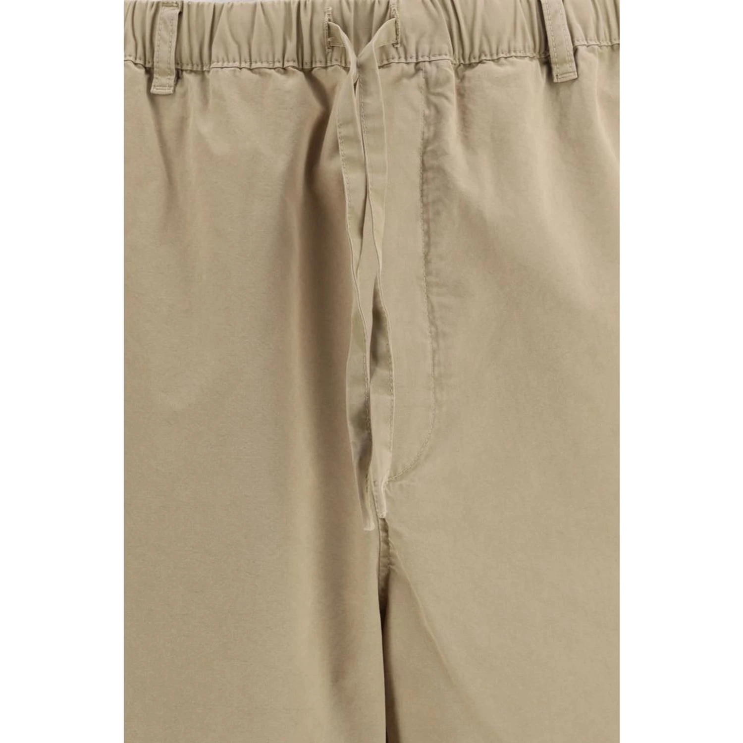 Beige Cotton Casual Pants