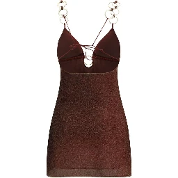 Brown Polyamide Cocktail Dress