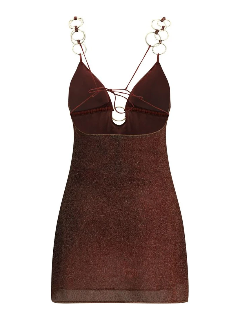 Brown Polyamide Cocktail Dress