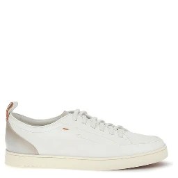 White Calf Leather Bos Taurus Low Top Sneakers