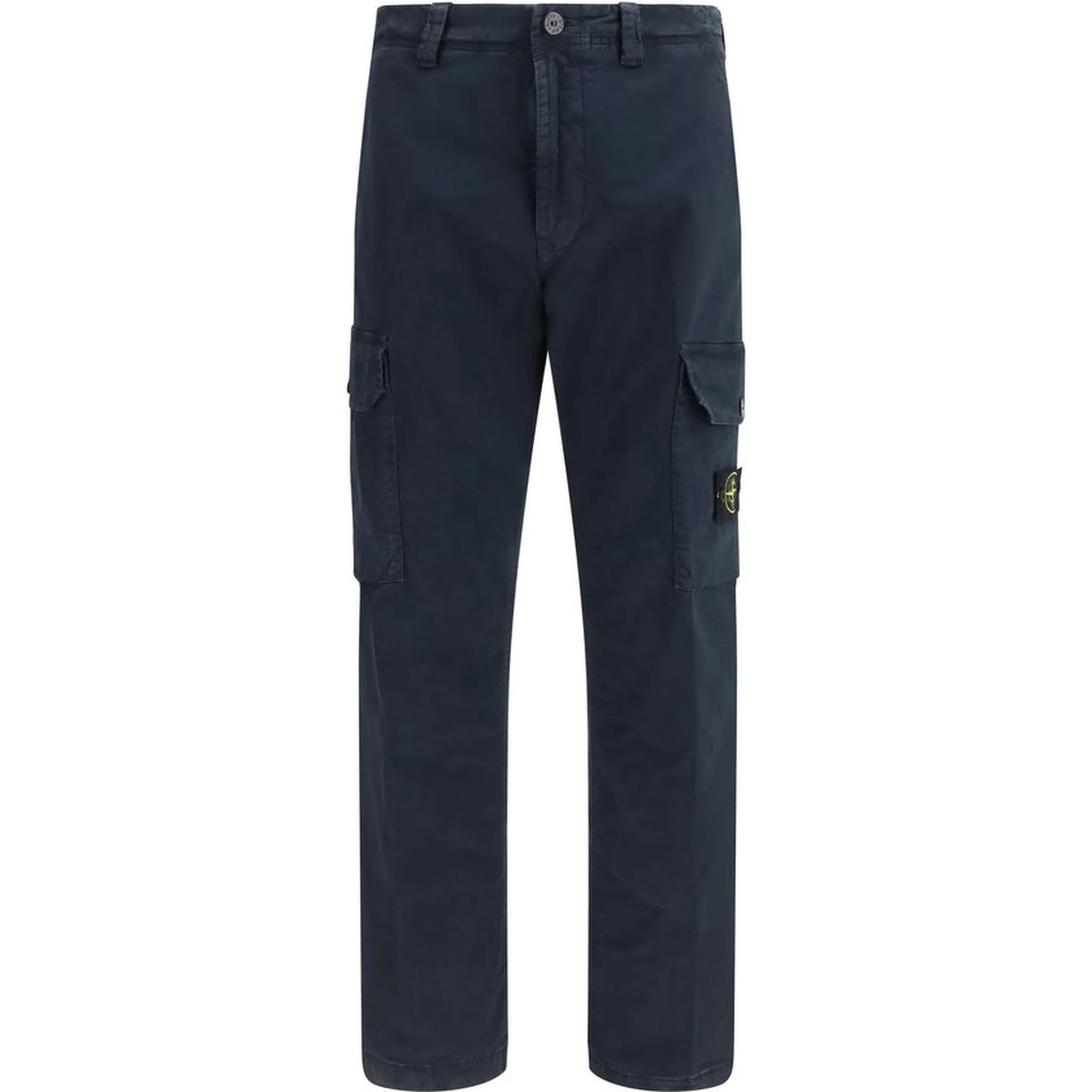Blue Cotton Cargo Pants