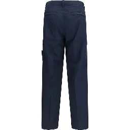 Blue Cotton Cargo Pants