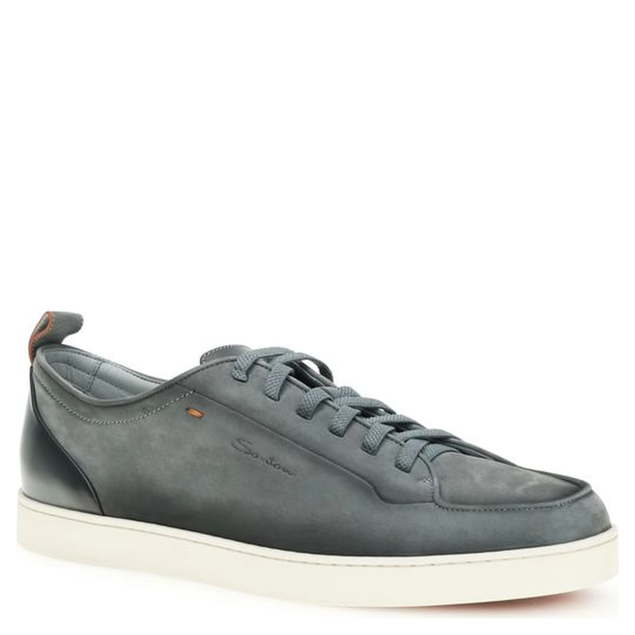 Gray Calf Leather Bos Taurus Low Top Sneakers