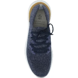 Blue Cotton Athletic Sneakers