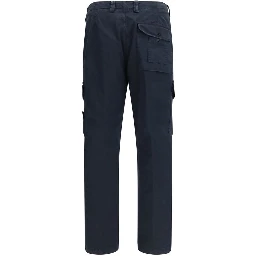 Blue Cotton Cargo Pants