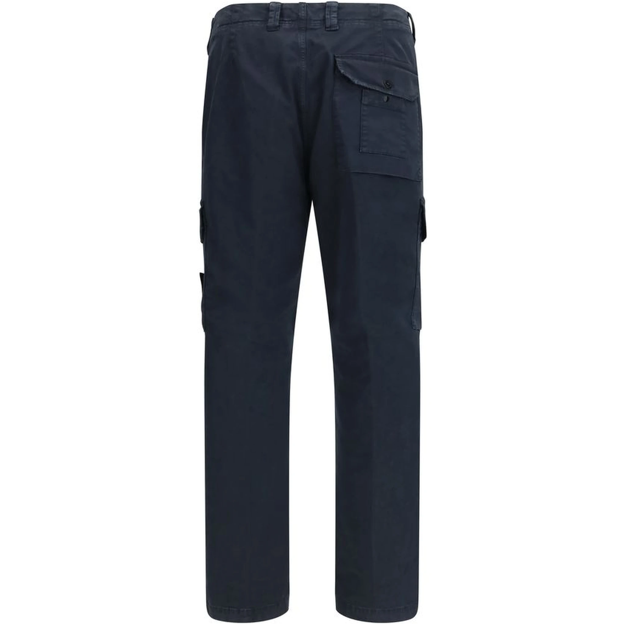 Blue Cotton Cargo Pants