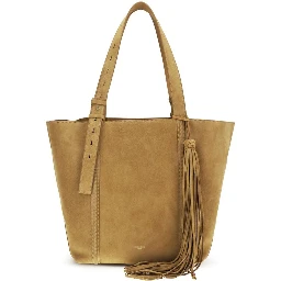 Beige Calf Leather Bos Taurus Shoulder Bag