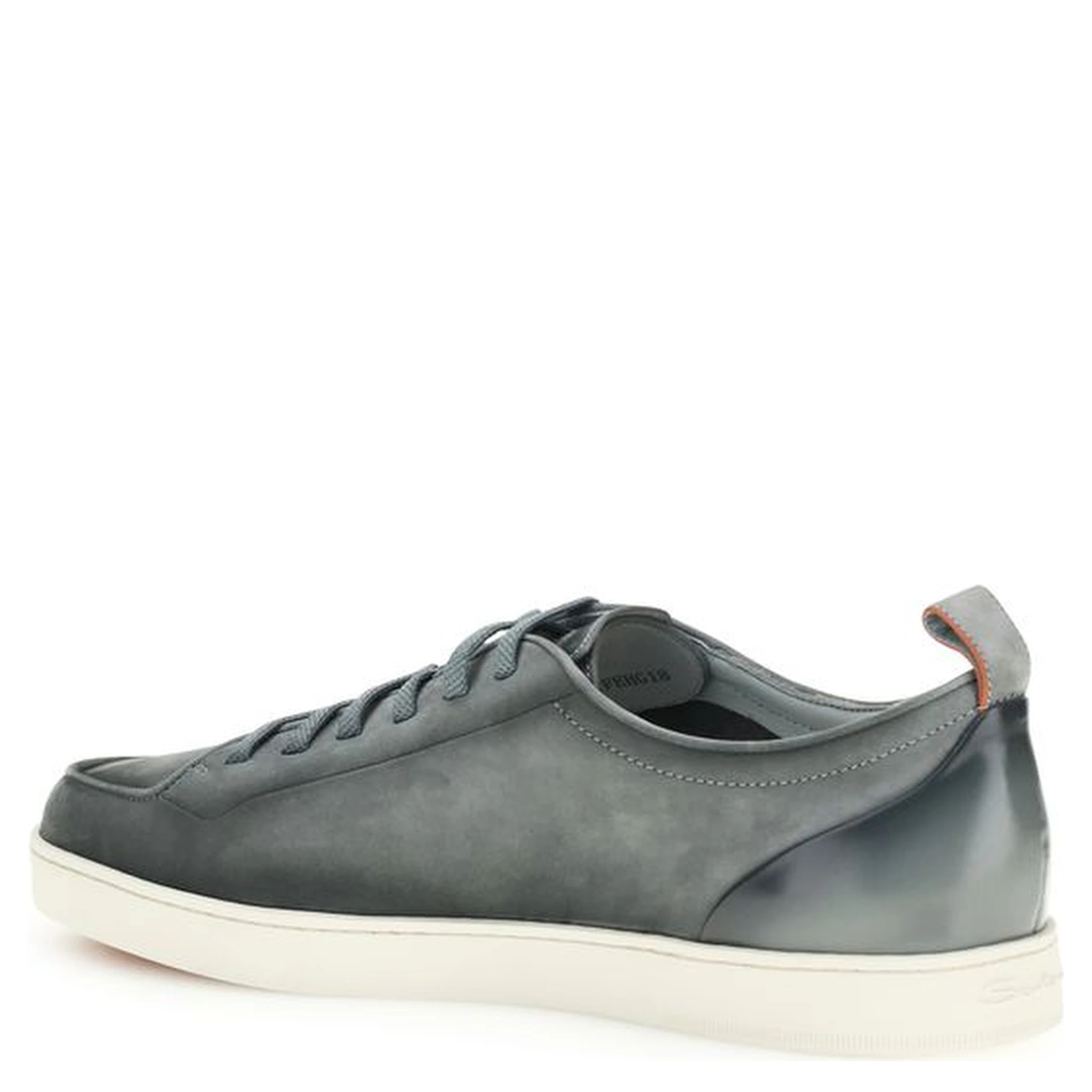 Gray Calf Leather Bos Taurus Low Top Sneakers