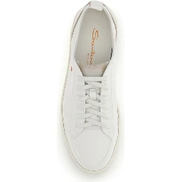 White Calf Leather Bos Taurus Low Top Sneakers