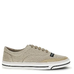 Beige Linen Low Top Sneakers