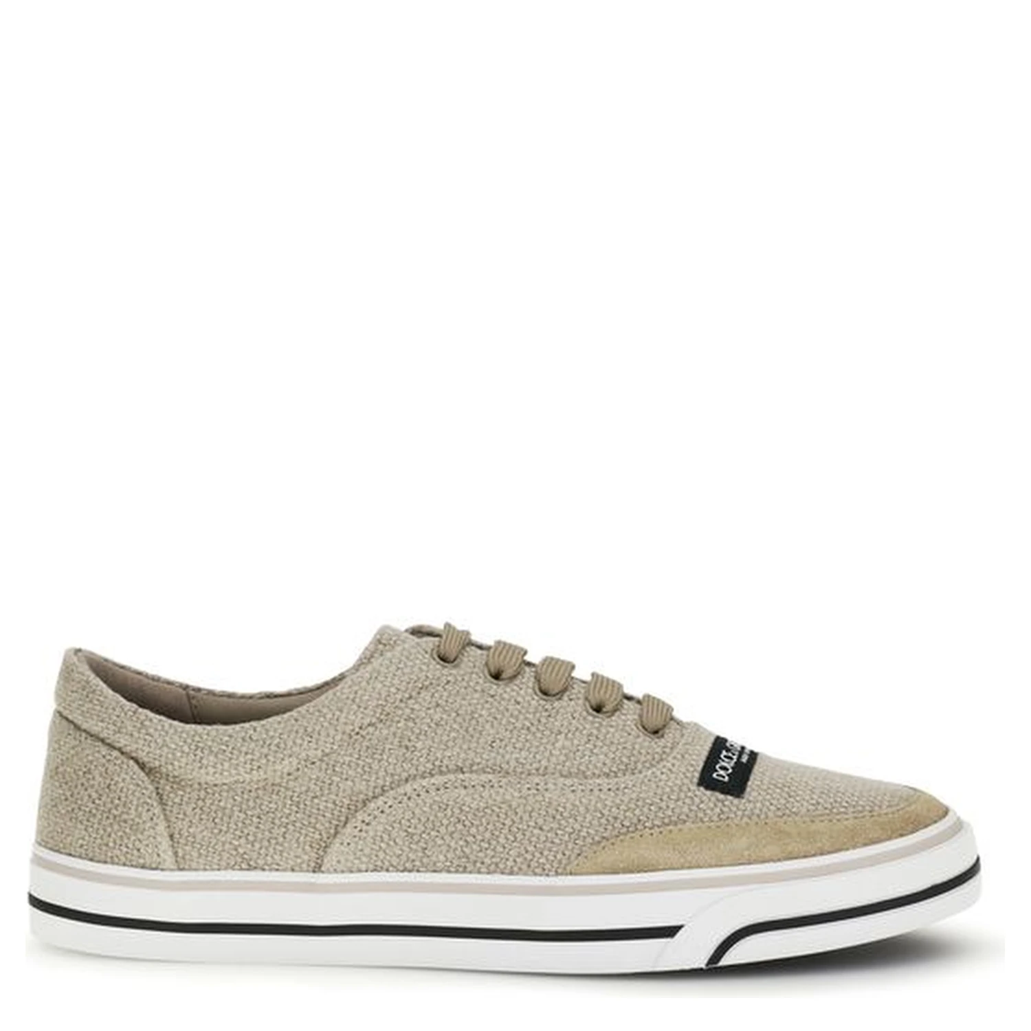 Beige Linen Low Top Sneakers