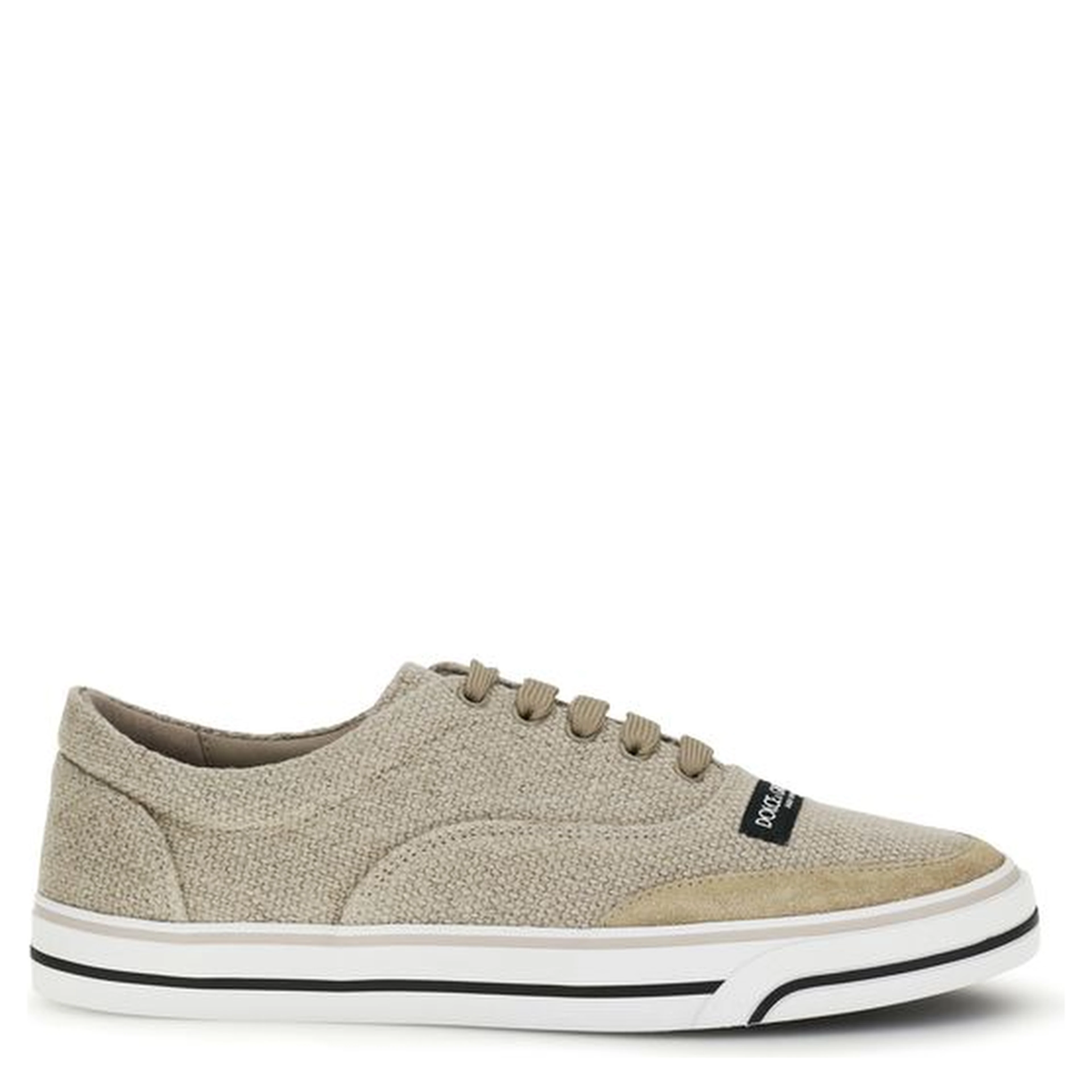 Beige Linen Low Top Sneakers