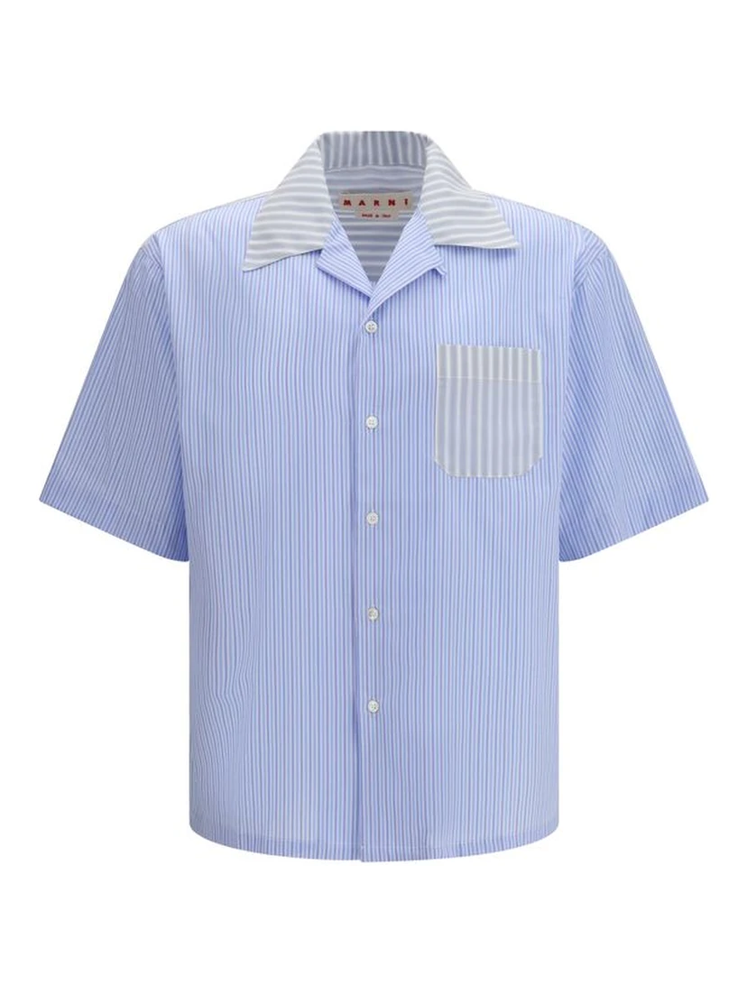 Blue Cotton Pattern Shirt
