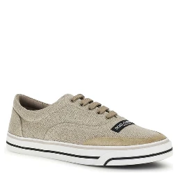 Beige Linen Low Top Sneakers