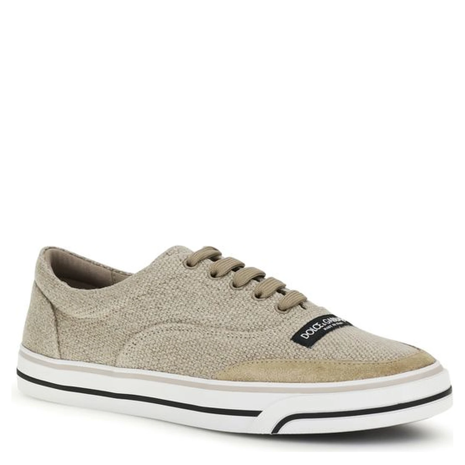 Beige Linen Low Top Sneakers