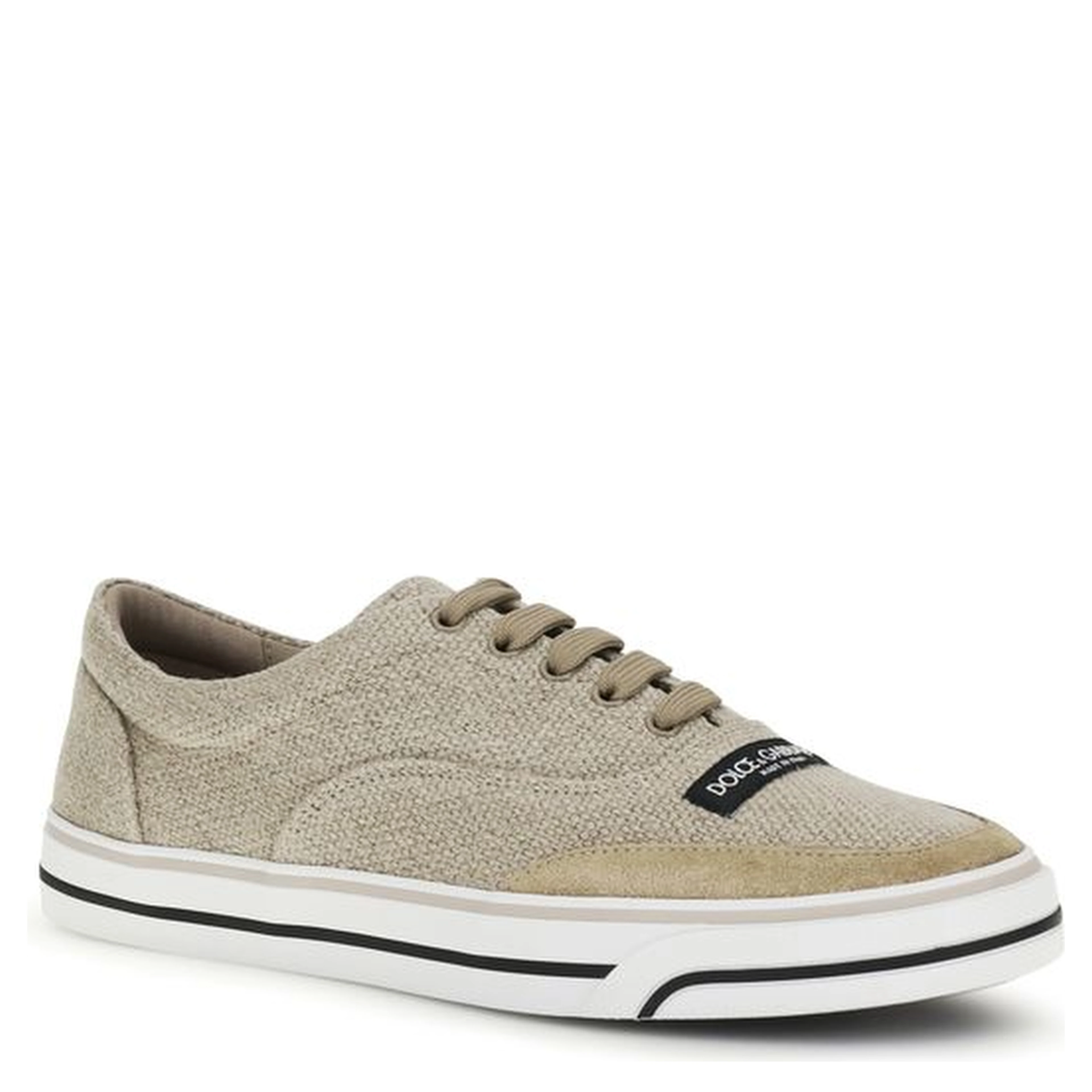 Beige Linen Low Top Sneakers