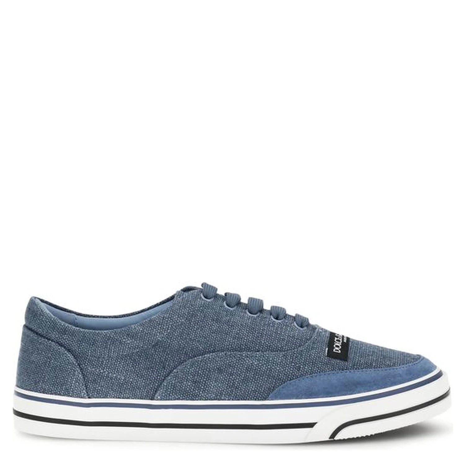 Blue Linen Low Top Sneakers