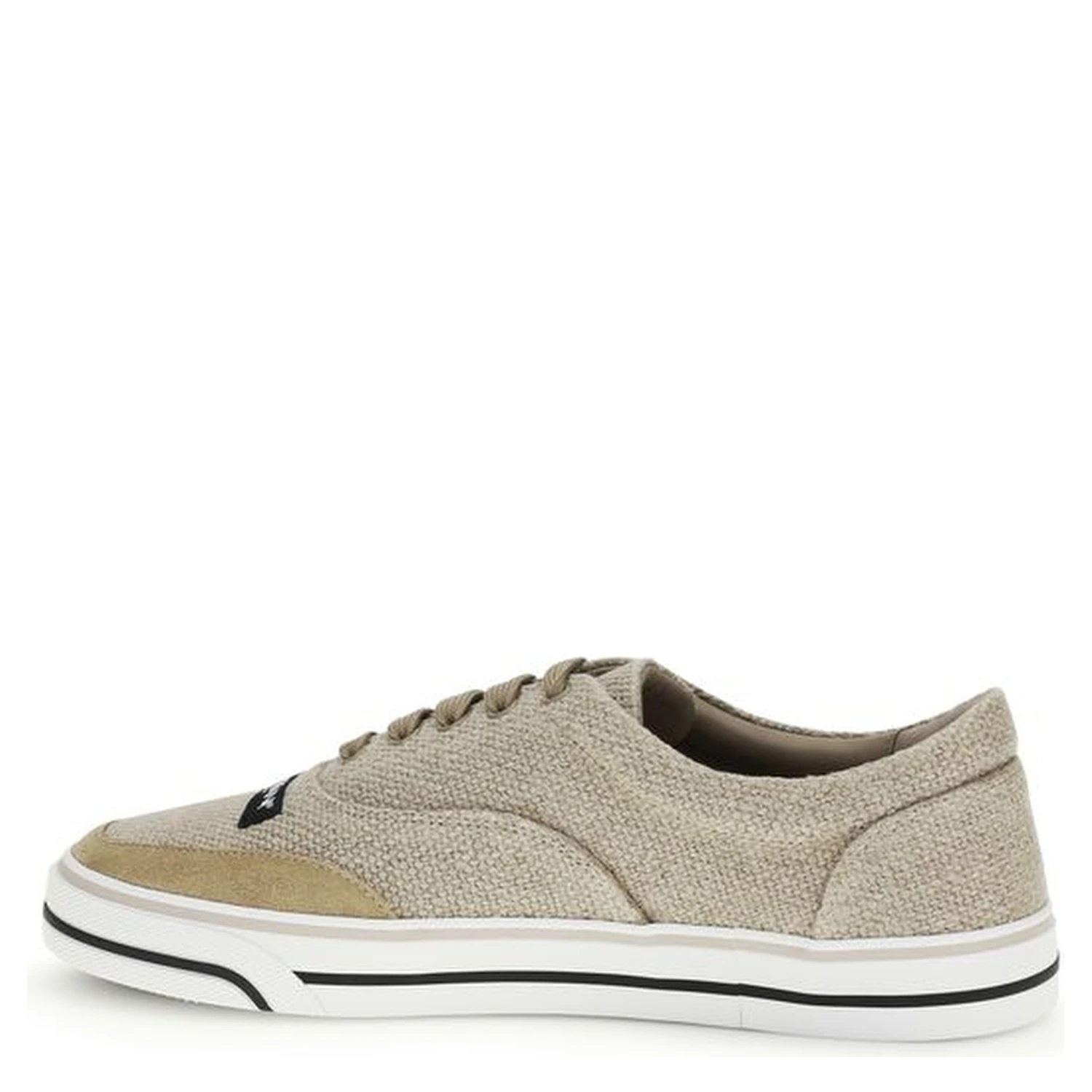 Beige Linen Low Top Sneakers
