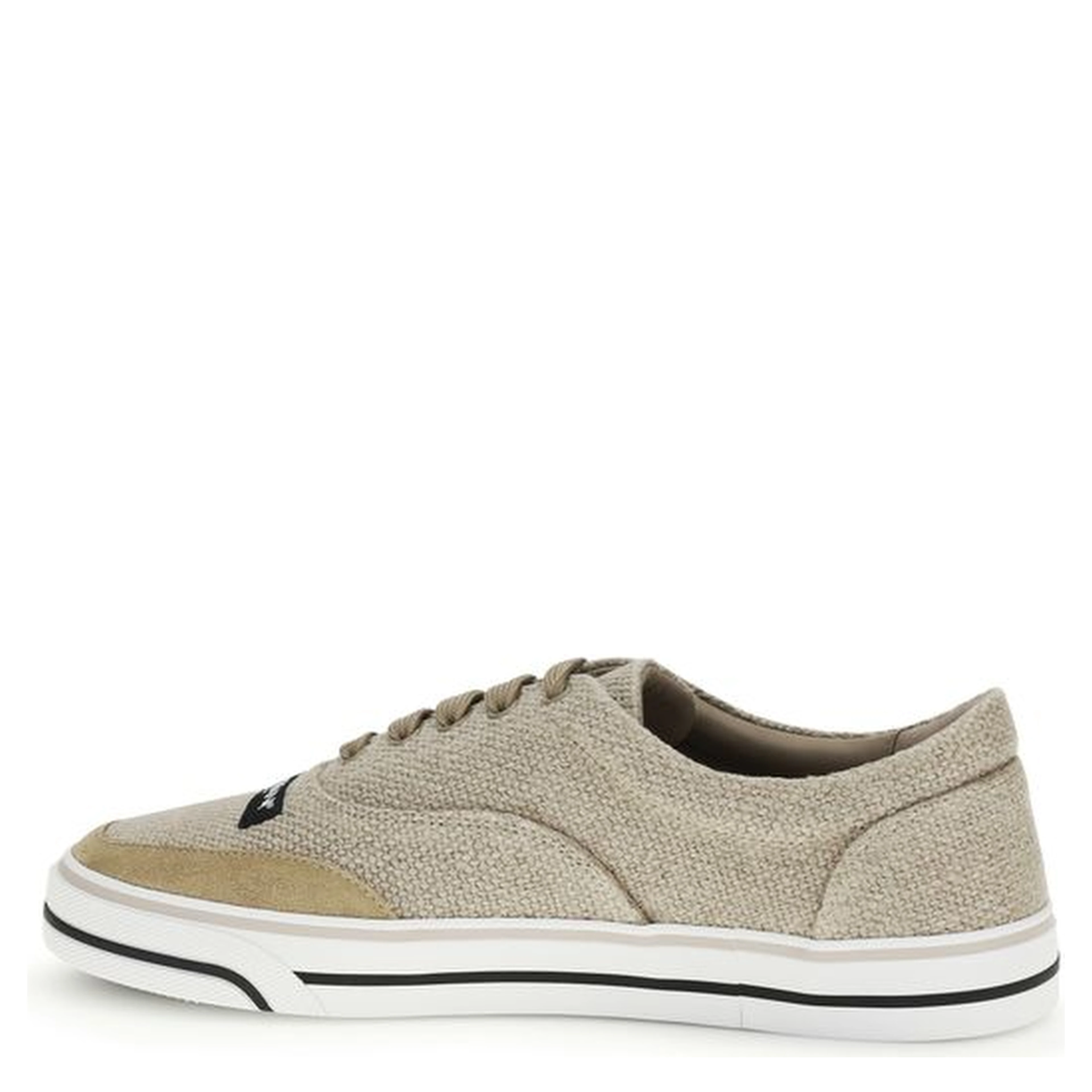 Beige Linen Low Top Sneakers