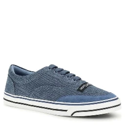 Blue Linen Low Top Sneakers