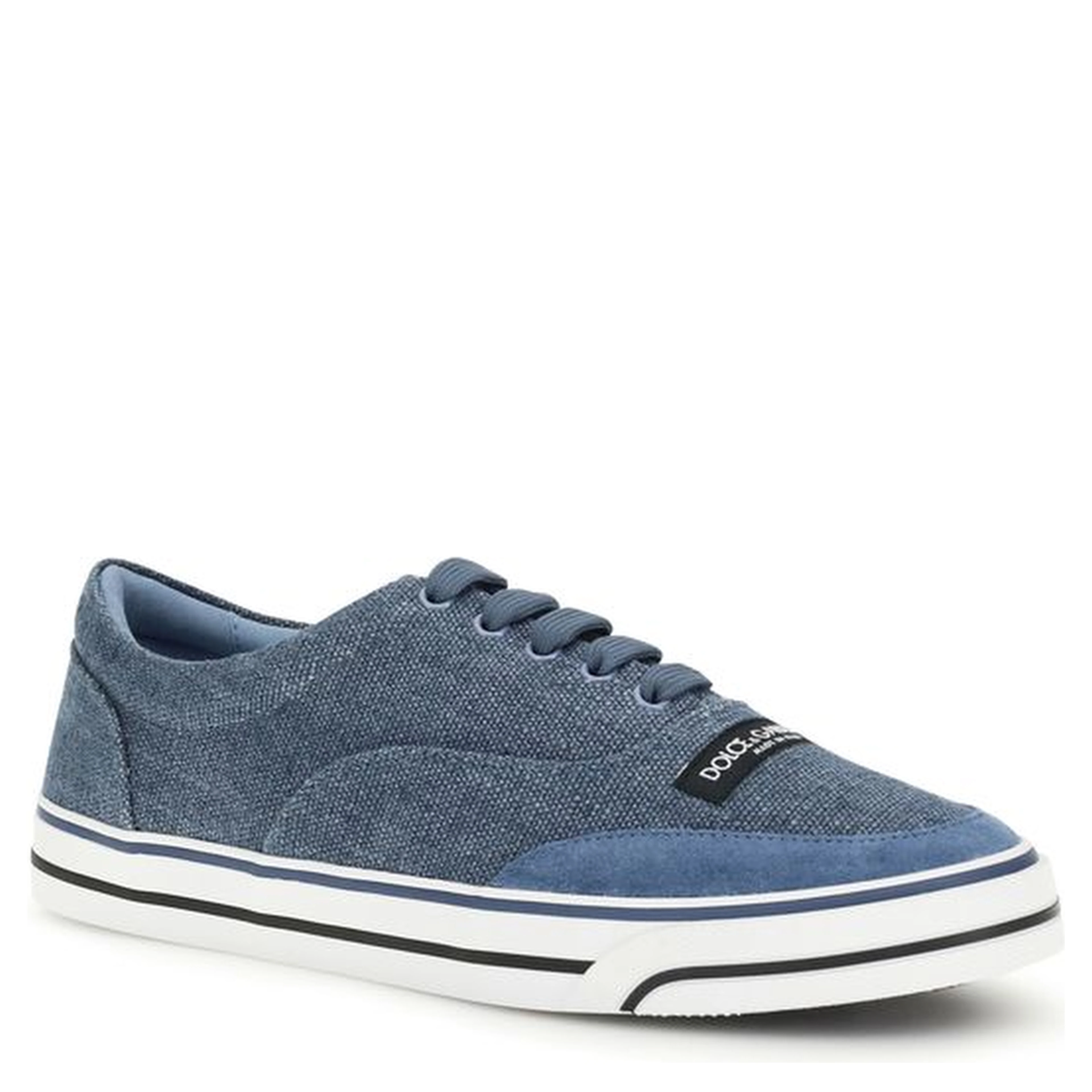 Blue Linen Low Top Sneakers