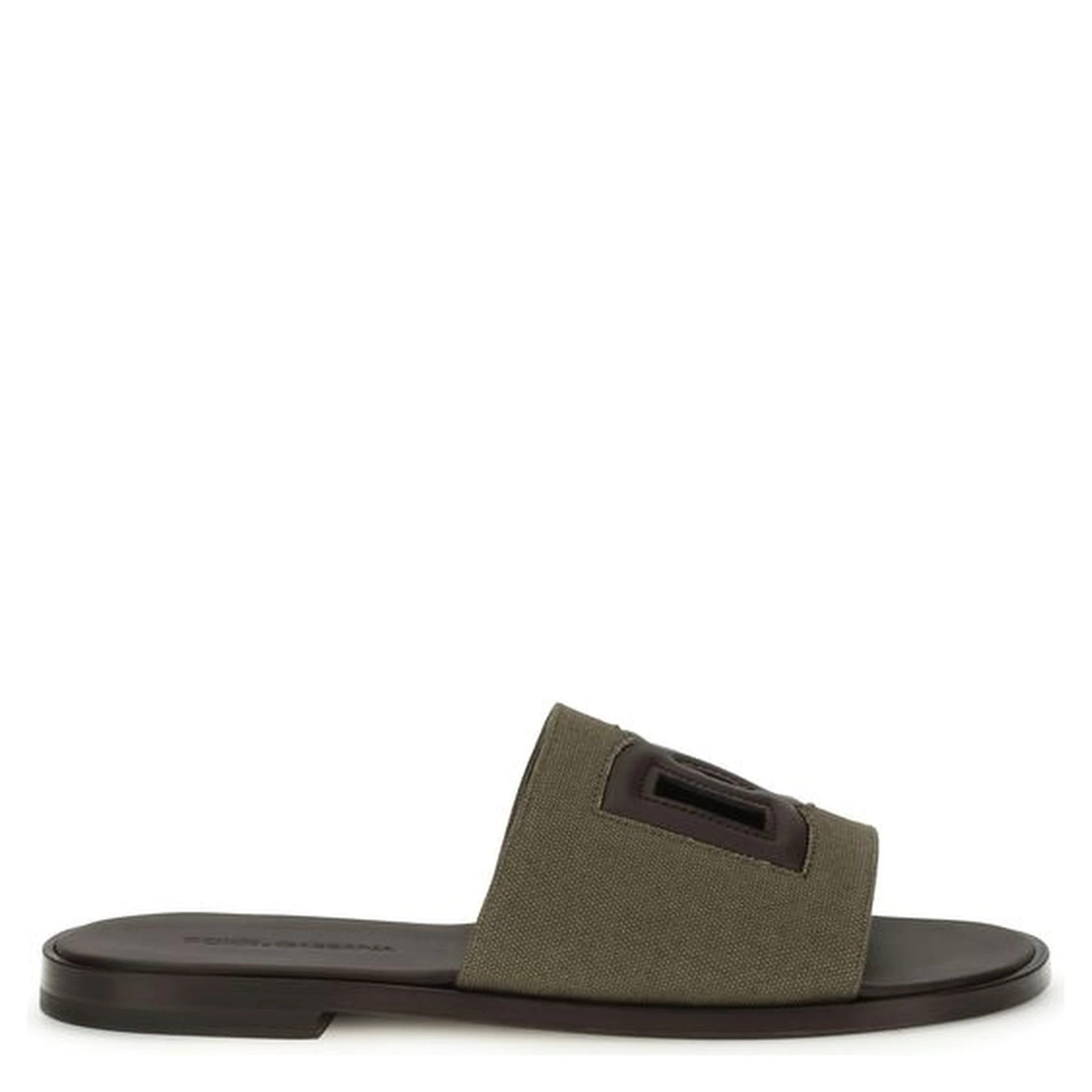 Bicolor Canvas Flat Sandals