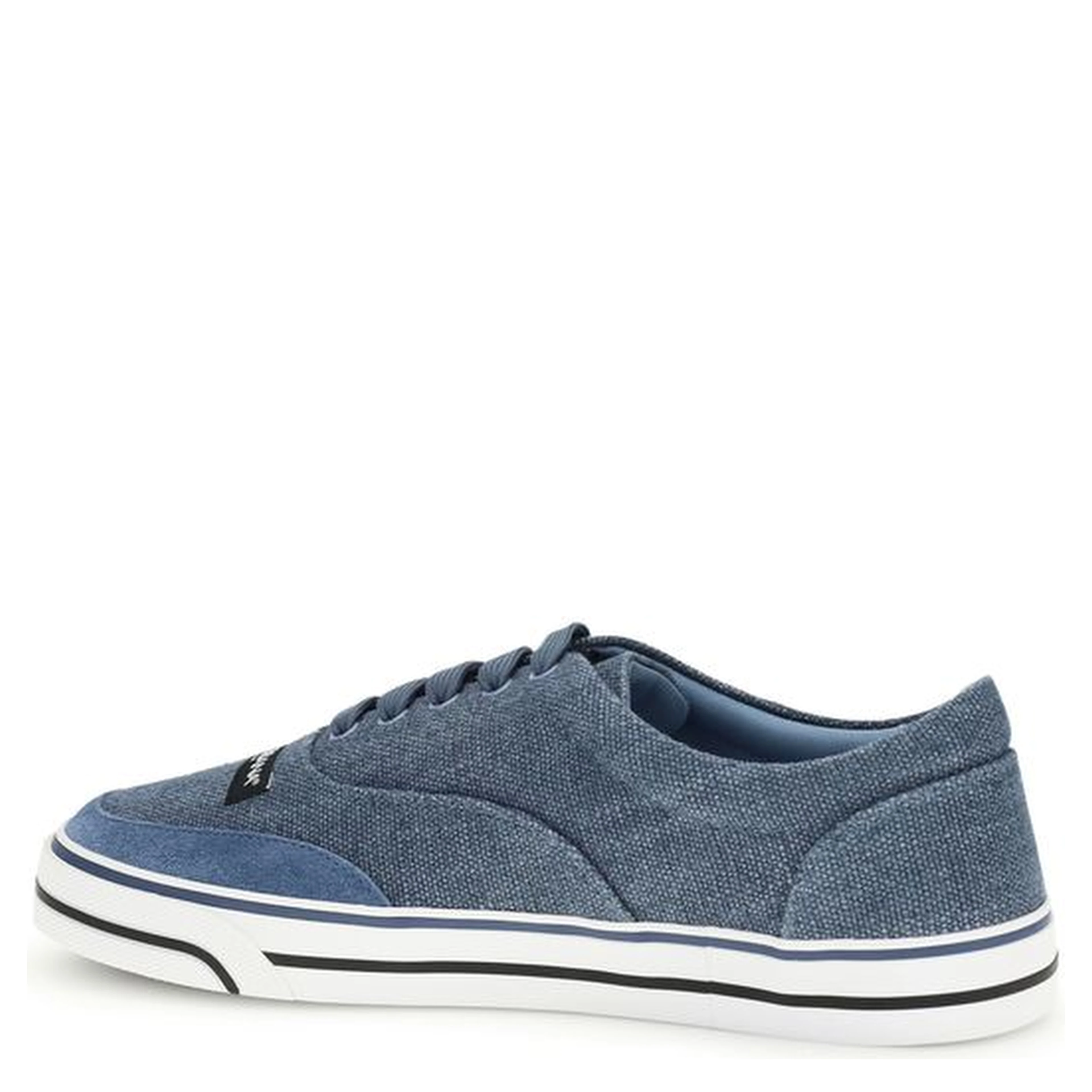 Blue Linen Low Top Sneakers