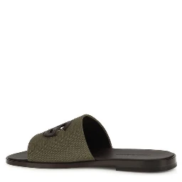 Bicolor Canvas Flat Sandals
