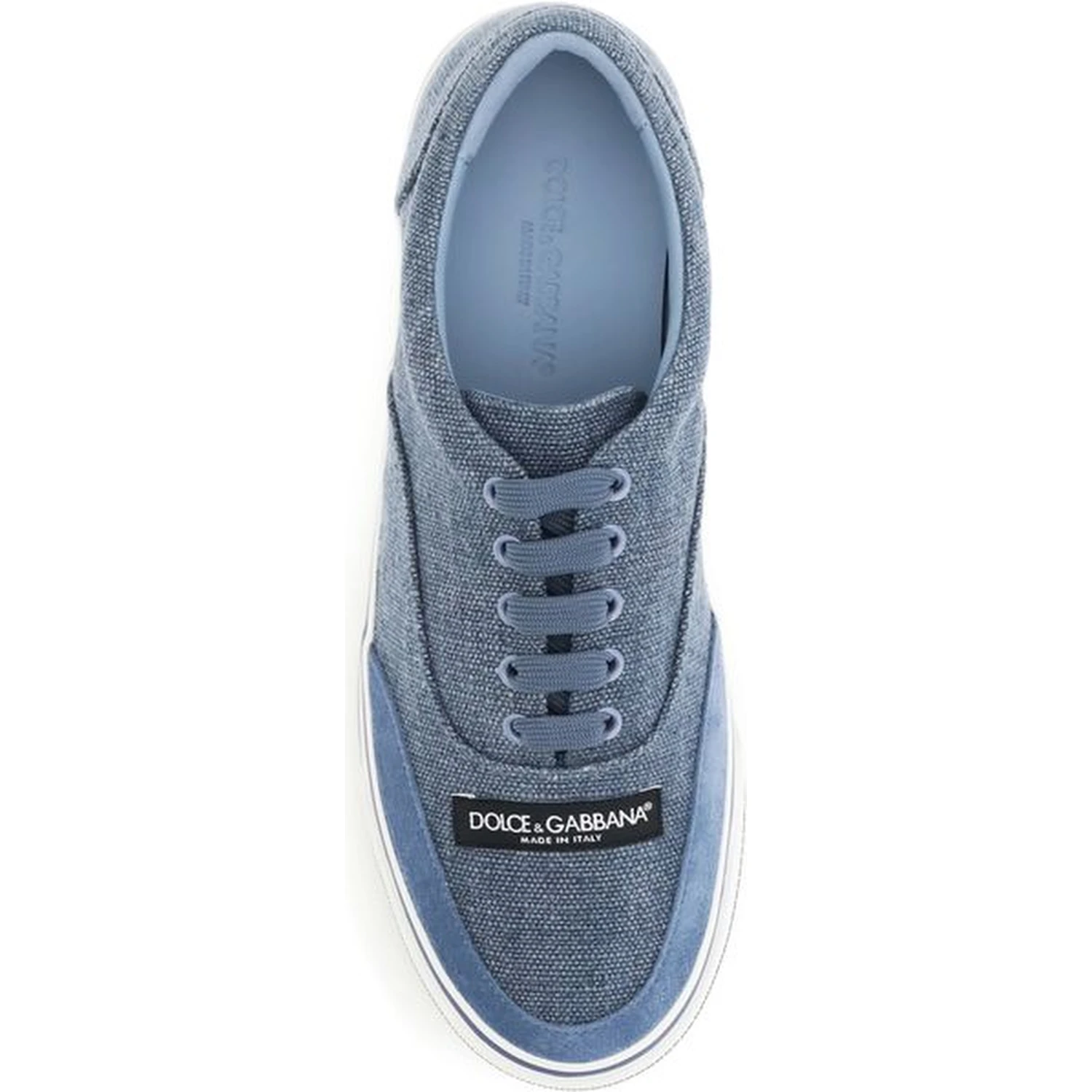 Blue Linen Low Top Sneakers