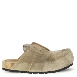 Beige Calf Leather Bos Taurus Mules