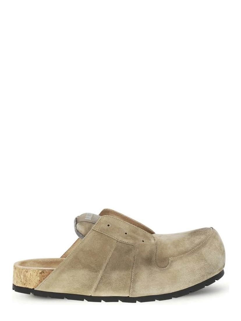 Beige Calf Leather Bos Taurus Mules